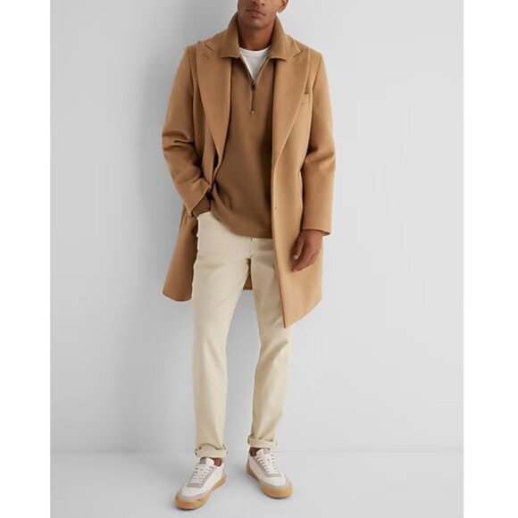 NWT - Express Men’s Relaxed Quarter-Zip Sweatshirt, Camel – XL - Picture 2 of 14